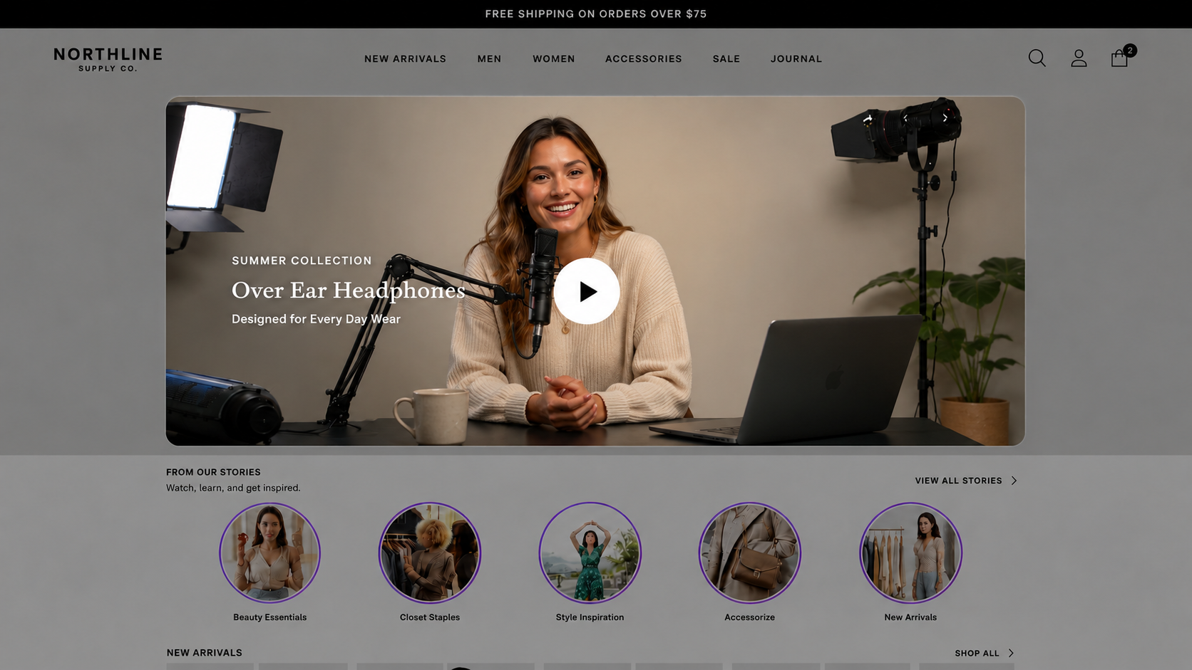 HoverReel spotlight player shown on a live website