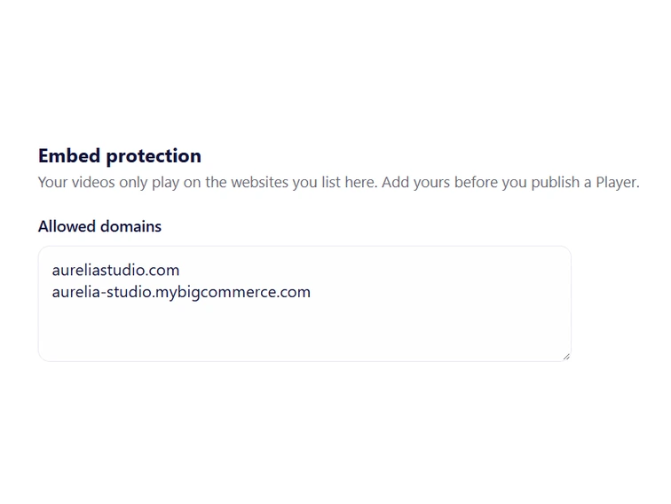 Embed protection with the store domain and its .mybigcommerce.com address