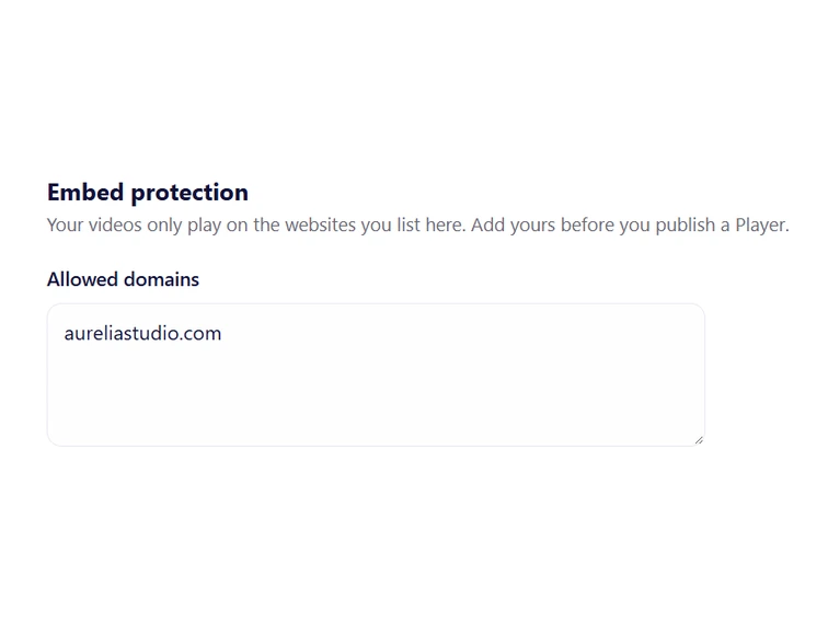 Embed protection with the website's domain